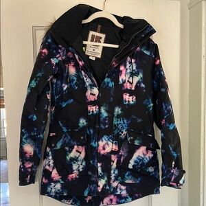 Burton Black and Blue Ski Snow Jacket with Hood